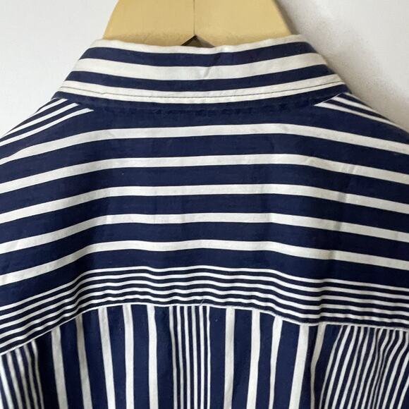 VTG 90s GAP Button Up Shirt Blue Vertical Stripe Classic Men Sz Med - Picture 13 of 13